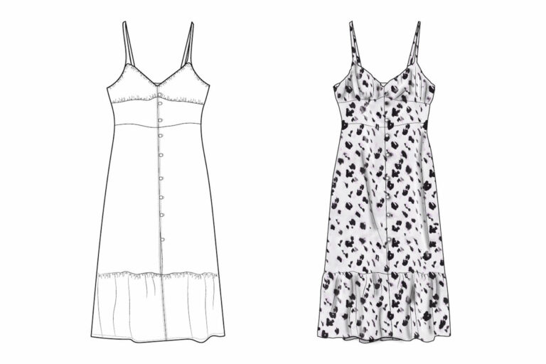 Blog explaining the differences between flats, CADs, and technical drawings in fashion design
