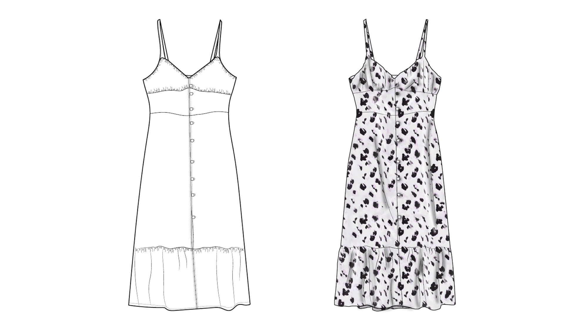 Blog explaining the differences between flats, CADs, and technical drawings in fashion design