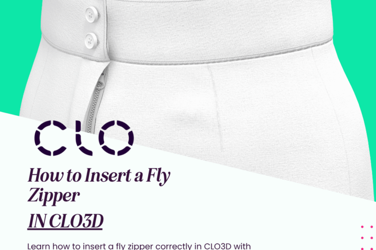 Watch detailed tutorial on adding a fly zipper to garments in CLO3D