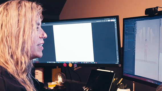Laura Fish teaching CLO3D live from her studio, representing Fashion Toolbox’s expert-led digital training services