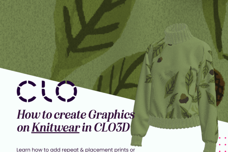 Learn how to apply prints and intarsia graphics to knitwear in CLO3D – step-by-step video