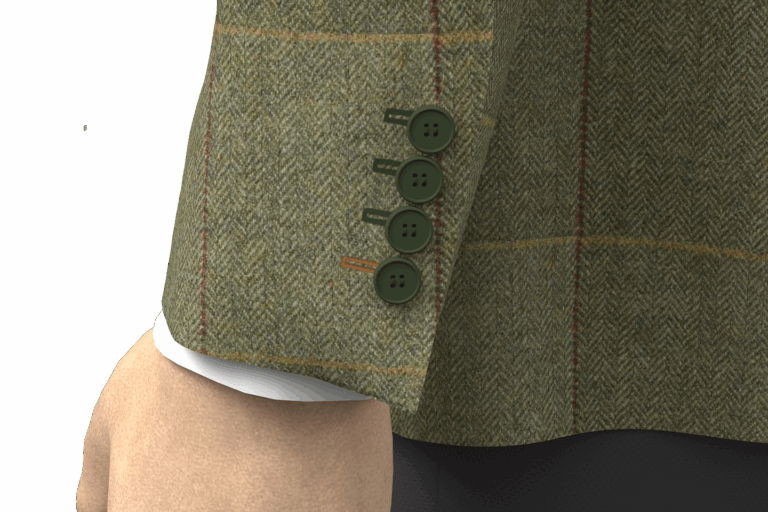 digital rendered close up of man's arm showing suit sleeve